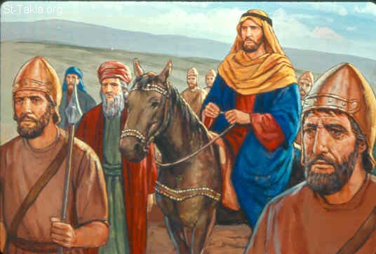 St-Takla.org Image: Lot taken as a captive (Genesis 14:12) صورة في موقع الأنبا تكلا: لوط يؤخذ أسيرا (تكوين 14: 12)