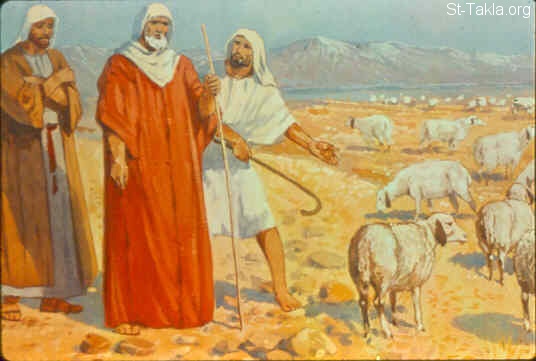 St-Takla.org Image: Abraham buys the cave of Machpelah (Genesis 23:3-16) صورة في موقع الأنبا تكلا: إبراهيم يشترى مغارة المكفيلة (تكوين 23: 3- 16)