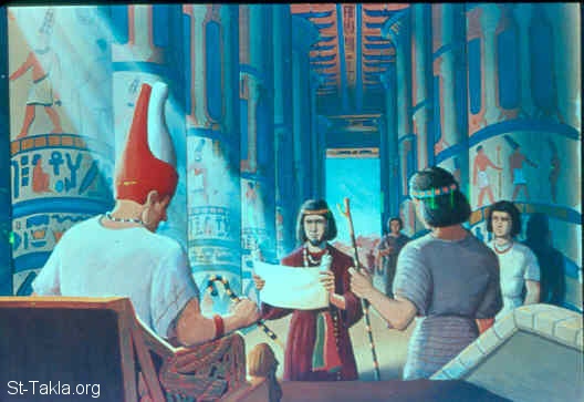St-Takla.org Image: Pharaoh use the Israelis as slaves (Exodus 1:9-11) صورة في موقع الأنبا تكلا: فرعون يقضى بالعبودية على بنى إسرائيل (خروج 1: 9-11)