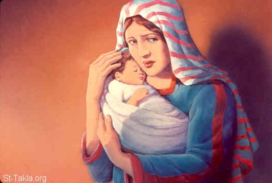 St-Takla.org Image: The birth of Moses (Exodus 2:1, 2) صورة في موقع الأنبا تكلا: ولادة موسى (خروج 2: 1، 2)