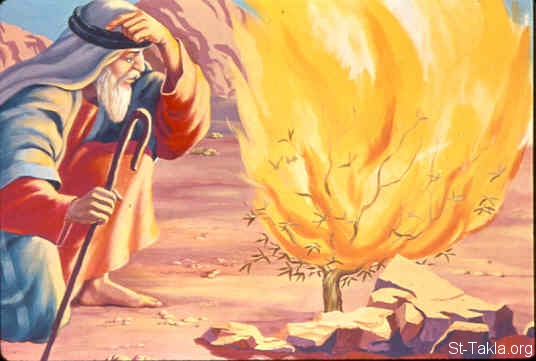 St-Takla.org Image: God calls Moses (Exodus 3:7-10) صورة في موقع الأنبا تكلا: الله يدعو موسى (خروج 3: 7-10)