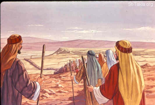 St-Takla.org Image: No water at the Wilderness of Shur (Exodus 15:22) صورة في موقع الأنبا تكلا: عدم وجود ماء في برية شور (خروج 15: 22)