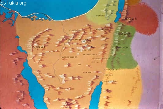 St-Takla.org Image: A Map of Paran & Zin (Numbers 20-1) صورة في موقع الأنبا تكلا: خريطة فاران، سين (العدد 20-1)