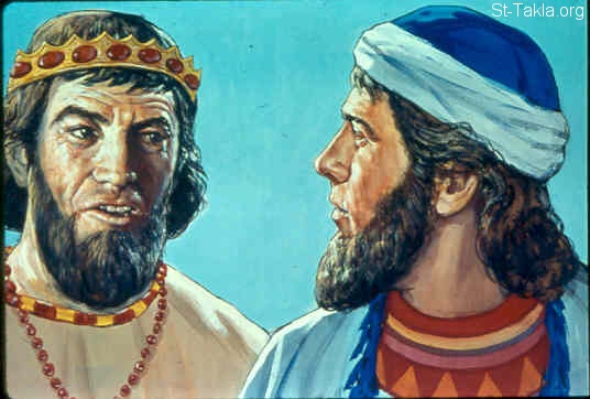 St-Takla.org Image: Balaam blesses Israel (Numbers 24:12-24) صورة في موقع الأنبا تكلا: بلعام بارك إسرائيل (العدد 24: 12-24)