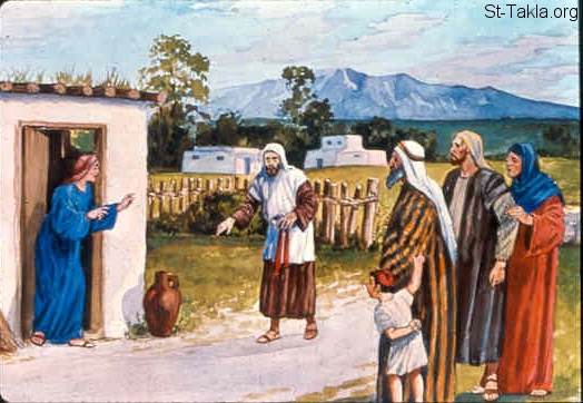 St-Takla.org Image: Ezekiel returns to His house (Ezekiel 3:24-27) صورة في موقع الأنبا تكلا: حزقيال يرجع إلى بيته (حزقيال 3: 24-27)
