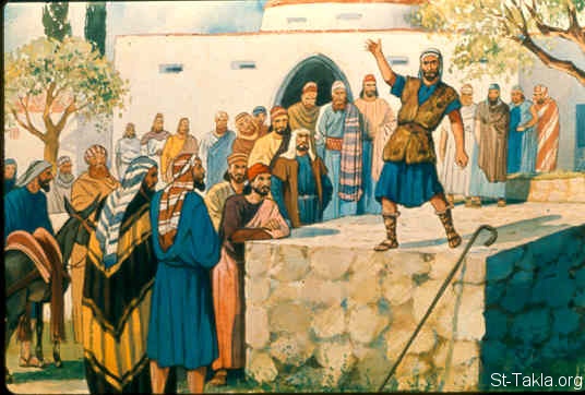 St-Takla.org Image: Amos tells them about the will of the Lord (Amos 3:9-15) صورة في موقع الأنبا تكلا: عاموس يعلمهم بمشيئة الرب (عاموس 3: 9-15)