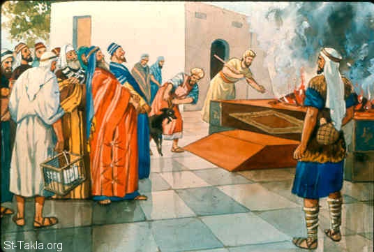 St-Takla.org Image: The sacrifices of Bethel (Amos 4:4-5) صورة في موقع الأنبا تكلا: ذبائح بيت إيل (عاموس 4: 4-5)