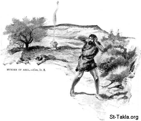 St-Takla.org Image: Murder of Cain صورة في موقع الأنبا تكلا: قتل قايين