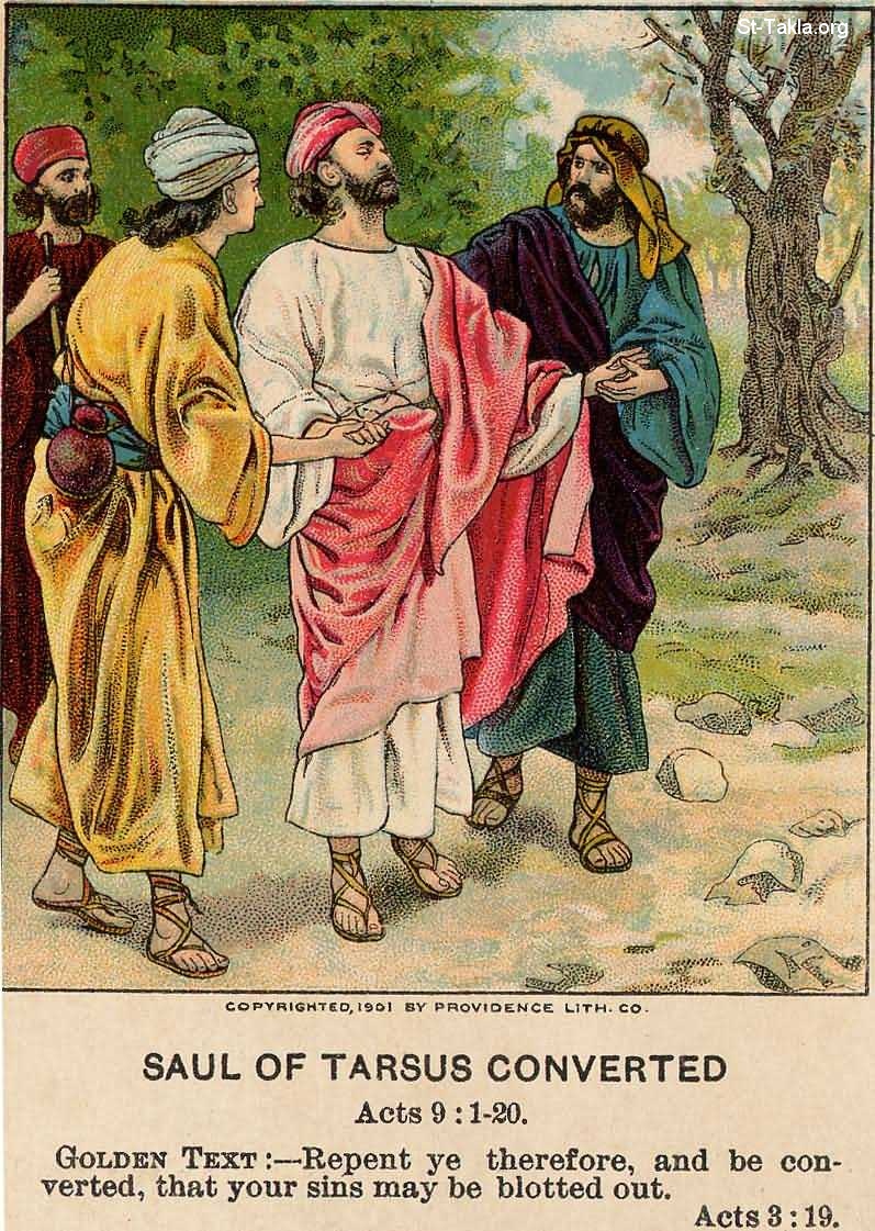 St-Takla.org Image: Saul of Tarsus converted. Acts 9: 1-20  صورة في موقع الأنبا تكلا: تحول شاول الطرسوسى