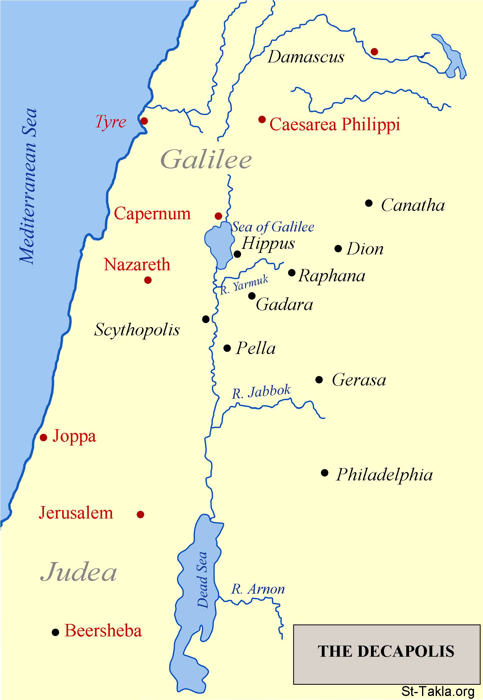 Image Decapolis Map 02 English   Www St Takla Org  Decapolis Map 02 English 