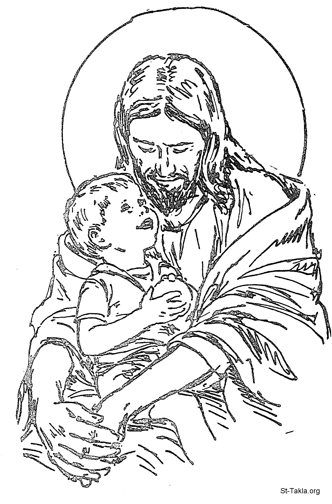 Coloring Pages Of Jesus With Children