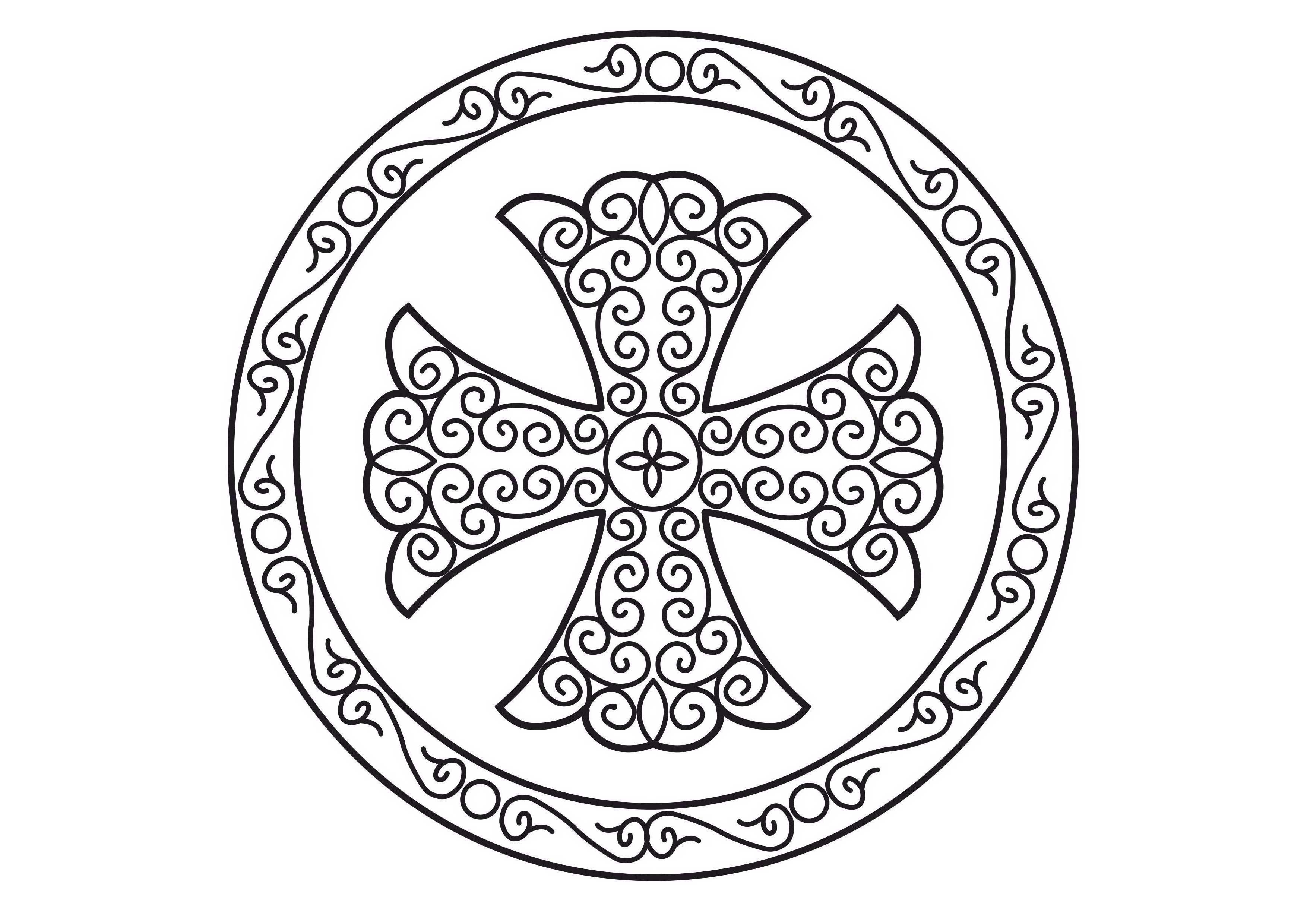 Крест Византийский православный вектор