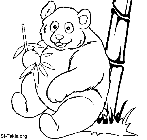 panda clipart cartoon in coloring pages - photo #44