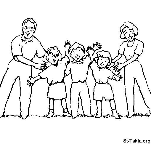تلوين وحدة العائله لرياض الاطفال