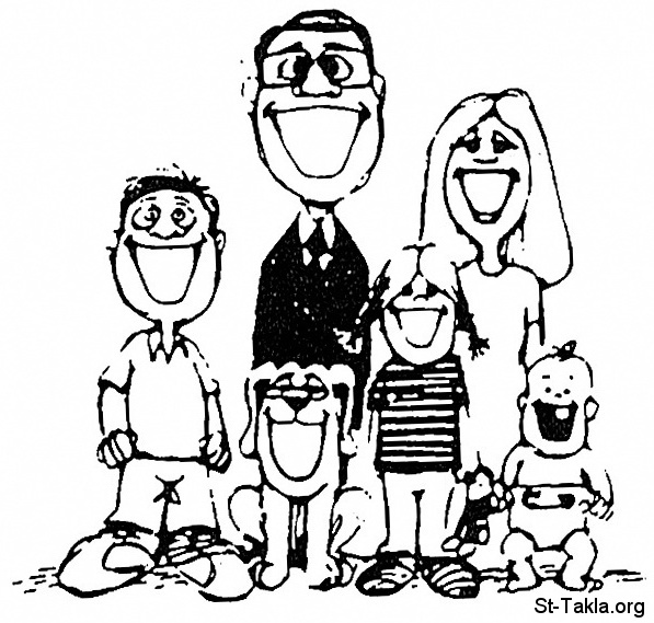 St-Takla.org Image: Happy Family with their pet dog (father, mother, boy, girl, baby) صورة في موقع الأنبا تكلا: عائلة سعيدة، فرحة مع كلب "حيوان أليف" - أب، أم، ولد، بنت، طفل صغير - بيبي