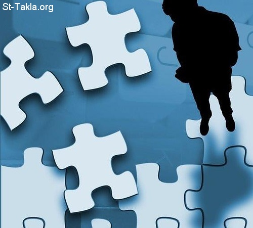 St-Takla.org Image: Faith VS mind, puzzle صورة في موقع الأنبا تكلا: الإيمان و العقل، ألغاز