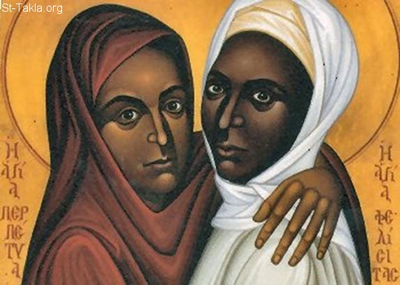 St-Takla.org Image: Saints Martyrs Perpetua and Felicity icon     :    