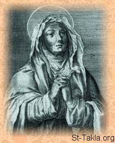 St-Takla.org Image: Saint Syncletica of Alexandria - the Desert Mother صورة في موقع الأنبا تكلا: الأم القديسة سينكليتيكي السكندرية - أم البرية