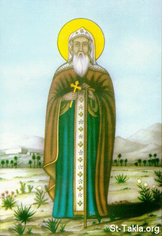 St-Takla.org Image: Modern Coptic icon of St. Shenouda the Archimandrite     :         