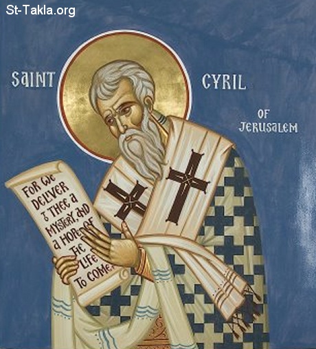 St-Takla.org         Image: An icon of Saint Cyril Bishop of Jerusalem صورة: القديس الأنبا كيرلس أسقف أورشليم، القديس كيرلص الأورشليمي