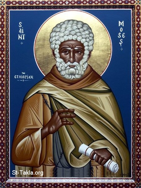 St-Takla.org Image: Saint Moses the black, contemporary icon صورة في موقع الأنبا تكلا: القديس الأنبا موسى الأسود، أيقونة حديثة