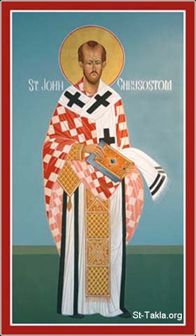 St-Takla.org Image: Saint John Chrysostom, Patriarch of Constantinople صورة في موقع الأنبا تكلا: القديس يوحنا ذهبي الفم، بطريرك القسطنطينية