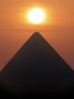 Pyramids of Egypt at sunset