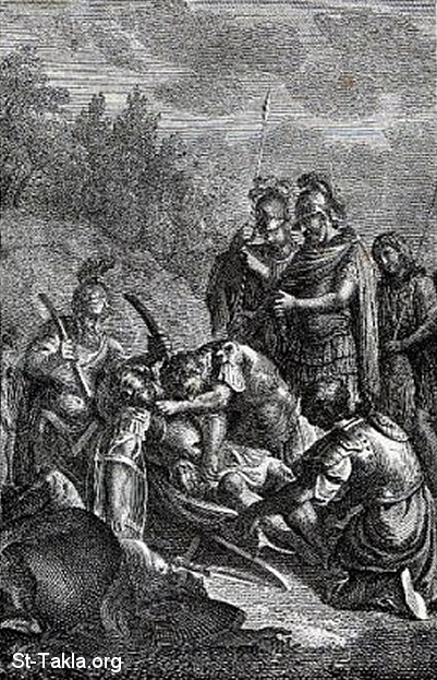 St-Takla.org Image: Heroic death of Judas Maccabeus صورة: موت يهوذا المكابي البطولي