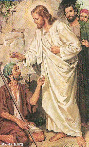 St-Takla.org Image: Miracle of Jesus healing the leper صورة في موقع الأنبا تكلا: معجزة المسيح في شفاء الأبرص