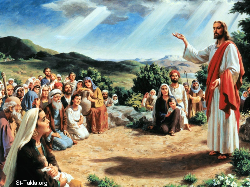 St-Takla.org Image: Jesus Preaching the Sermon on the Mount صورة في موقع الأنبا تكلا: السيد المسيح في العظة على الجبل