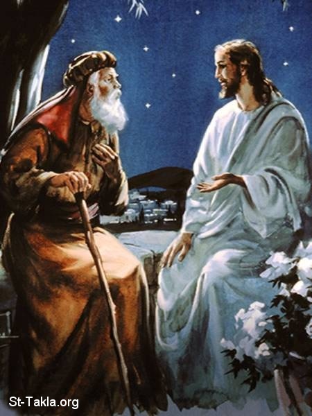 St-Takla.org         Image: Jesus talking to Nicodemus صورة: السيد المسيح يتحدث مع نيقوديموس