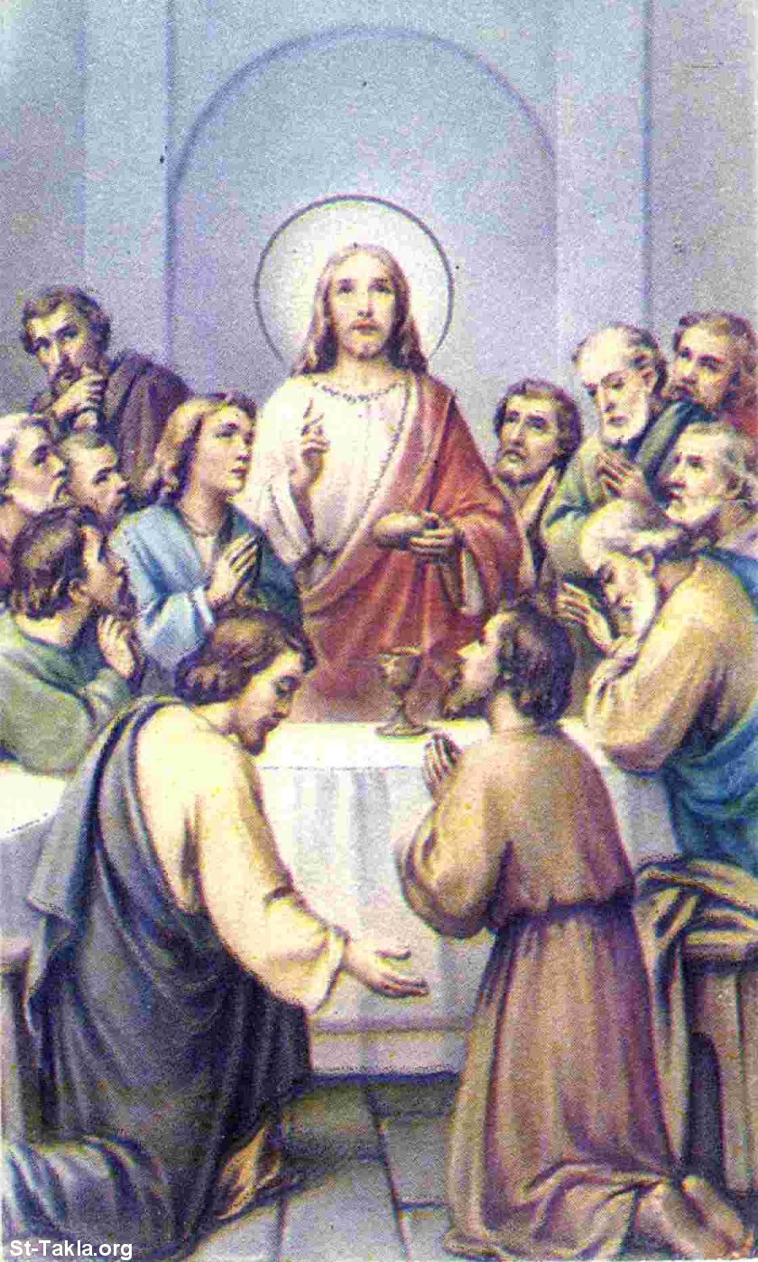 St-Takla.org Image: The Last Supper صورة في موقع الأنبا تكلا: العشاء الأخير
