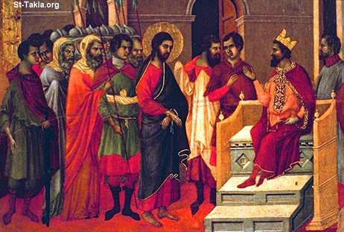 St-Takla.org Image: Trials of Jesus صورة في موقع الأنبا تكلا: محاكمات السيد المسيح