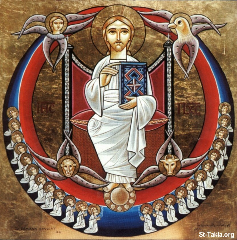 St-Takla.org           Image: Modern Coptic icon of Jesus Christ صورة: أيقونة قبطية حديثة تصور السيد المسيح