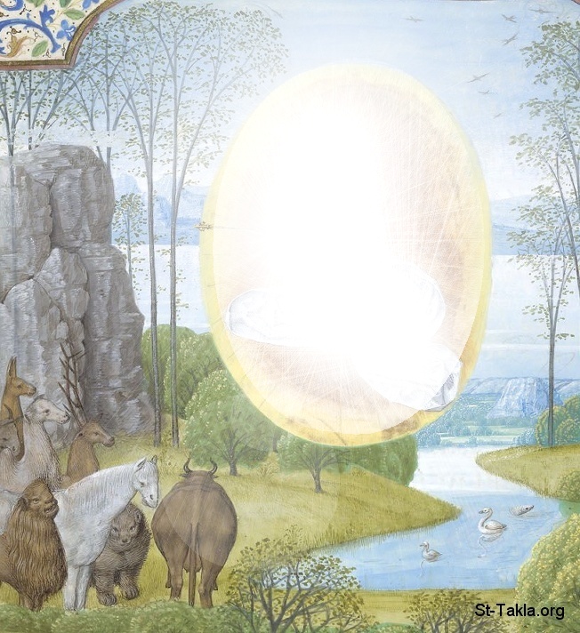 St-Takla.org Image: Creation of the Animals by God, ancient manuscript صورة في موقع الأنبا تكلا: صور من مخطوط أثري تصور الله في خلق الحيوانات