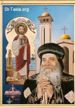 St-Takla.org Image: H. H. Pope Shonooda III صورة في موقع الأنبا تكلا: صورة الباباشنودة الثالث