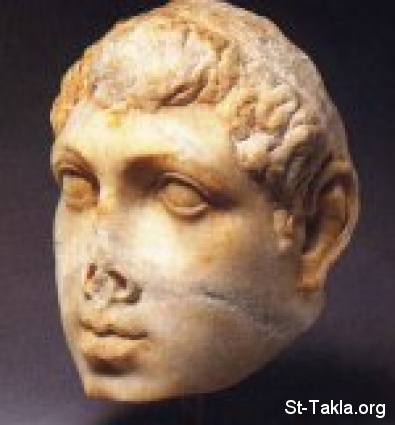 St-Takla.org           Image: Ptolemy VIII, 8th, 145-116 - marble bust صورة: تمثال رخامي لوجه بطليموس الثامن