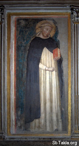 St-Takla.org Image: Oldest image of Saint Dominic by an unknown 14th century artist صورة في موقع الأنبا تكلا: القديس دومينيك، الصورة من القرن الرابع عشر