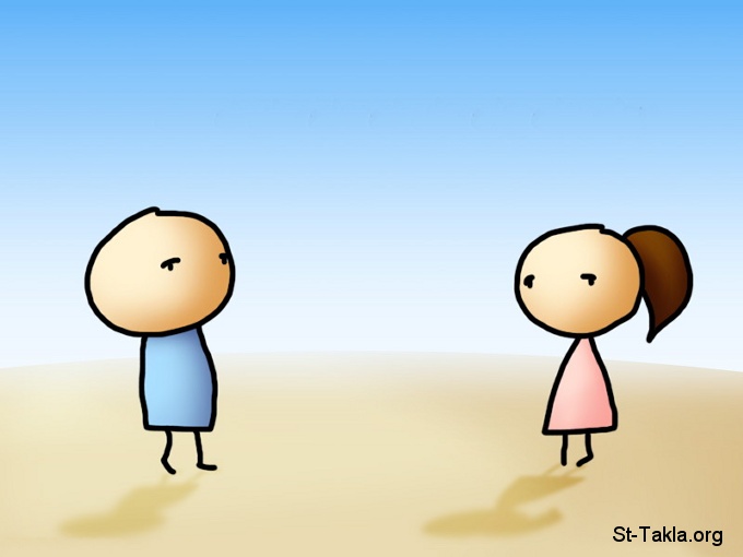 St-Takla.org Image: Boy and girl talking     :   