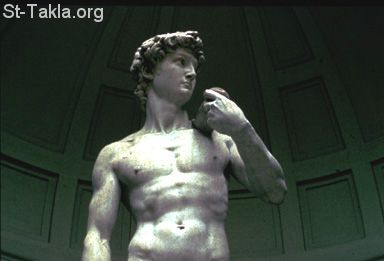 St-Takla.org Image: David Statue by Michael Angelo صورة في موقع الأنبا تكلا: تمثال داود النبى بيد الفنان مايكلأنجلو