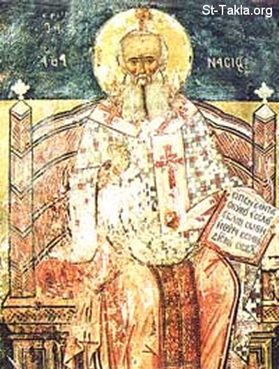 St-Takla.org         Image: Ancient icon of Saint Athanasiys صورة: أيقونة أثرية للقديس أثناسيوس