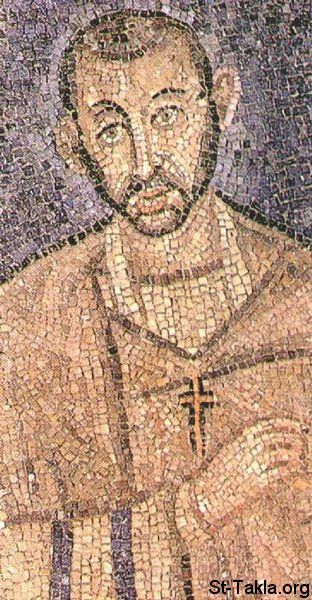 St-Takla.org Image: Saint Ambrose of Milan - Mosaic from the church St. Ambrogio in Milan     :      