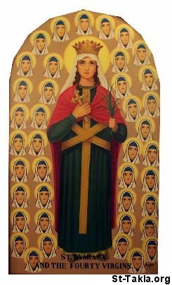 St-Takla.org         Image: Saint Demiana the Martyr and the Forty Virgins صورة: الشهيدة دميانة والأربعين عذراء