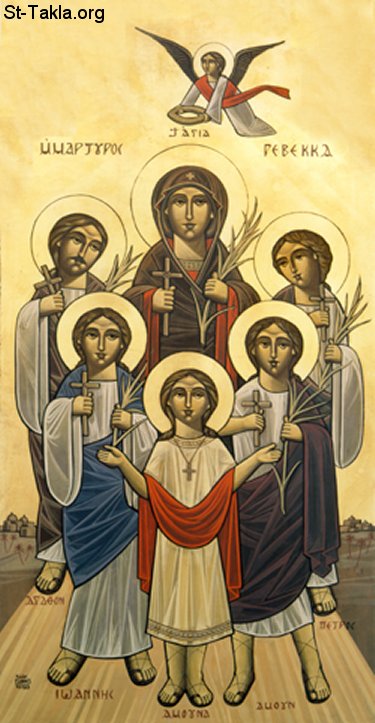 استشهاد القديسة رفقة وأولادها الخمسة  Www-St-Takla-org_Coptic-Saints_Saint-Refka-Rebecca-n-5-Children-02