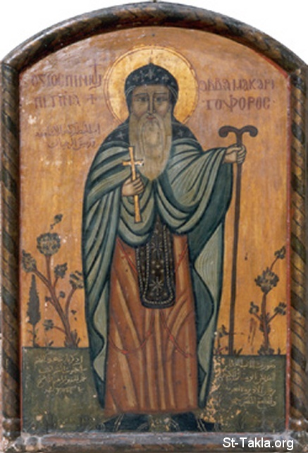 St-Takla.org Image: Coptic Saint Makarios the Great (St. Makarious) صورة في موقع الأنبا تكلا: أيقونة القديس أنبا مكاريوس، أو مقار، أو مقاريوس