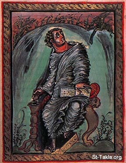St-Takla.org         Image: Saint. Marc du livre de l'Evangile de l'archevque fr. Ebbon de Reims, 815 - 835 A.D. Encre et couleurs sur vellin :          815-835  