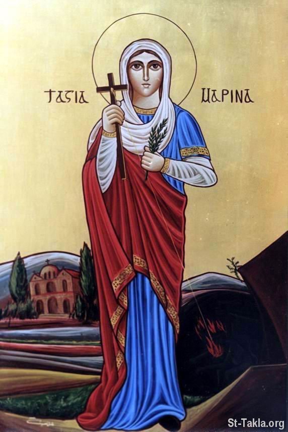 St-Takla.org Image: Modern Coptic icon of Saint Marina the Martyr     :     -   