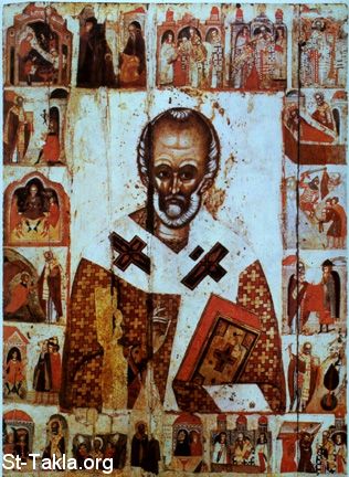 St-Takla.org   Icon of Saint Nikolas (Santa Clause)  أيقونة القديس الأنبا نيقولاوس أو بابا نويل