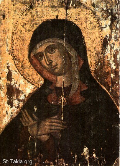 St-Takla.org Image: Ancient Coptic icon of St. Mary     :      
