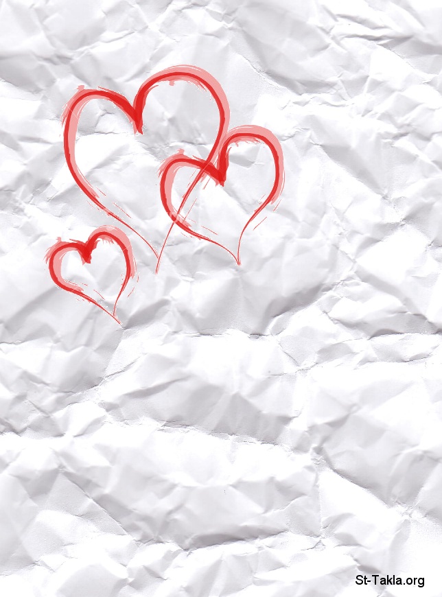 St-Takla.org Image: Loving people, hearts on paper texture صورة في موقع الأنبا تكلا: محبة الناس، قلوب على ورقة ذات نسيج